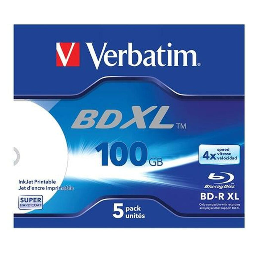 Blu-Ray BD-R Verbatim 5 piezas 4x 100 GB