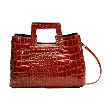 Damen Handtasche Maison Heritage JANE-CROCO Braun (34 x 26 x 12 cm)