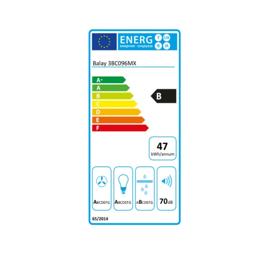 Konventioneller Rauchfang Balay 3BC096MX 90 cm 590 m3/h 70 dB 220W Stahl