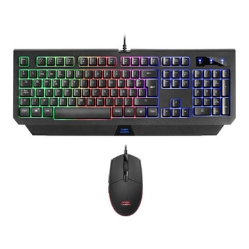 Tastatur und Gaming Maus Mars Gaming MCP100ES RGB USB Qwerty Spanisch