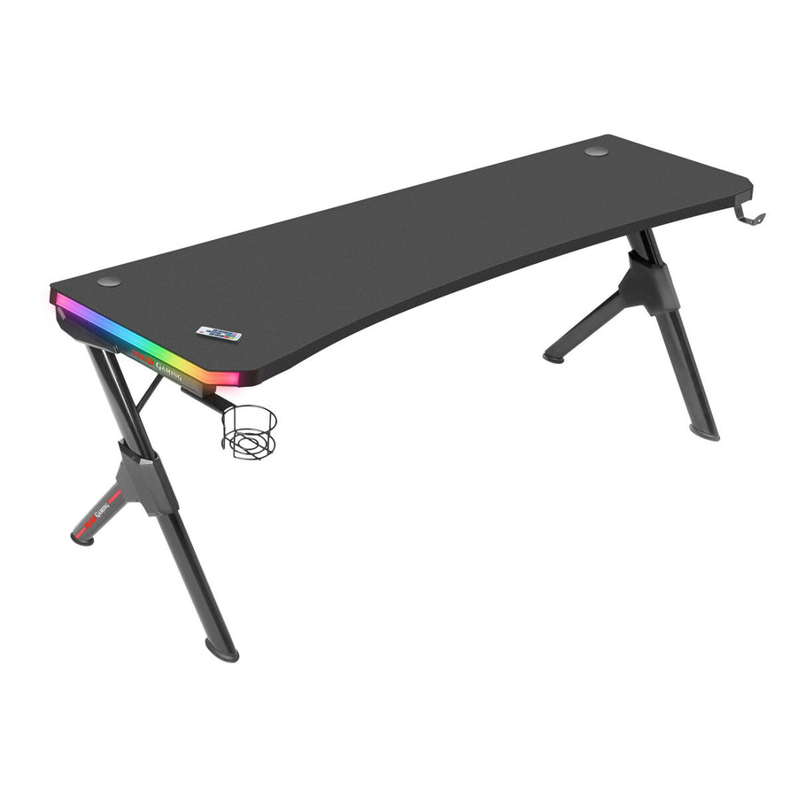 Tisch Mars Gaming MGDXLRGB Mesa Gaming Ergonómica RGB Negro Grande Schwarz Stahl 160 x 60 cm