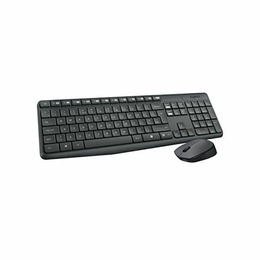 Tastatur mit Drahtloser Maus Logitech MK235 RF Spanisch