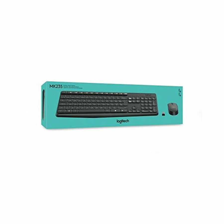 Tastatur mit Drahtloser Maus Logitech MK235 RF Spanisch