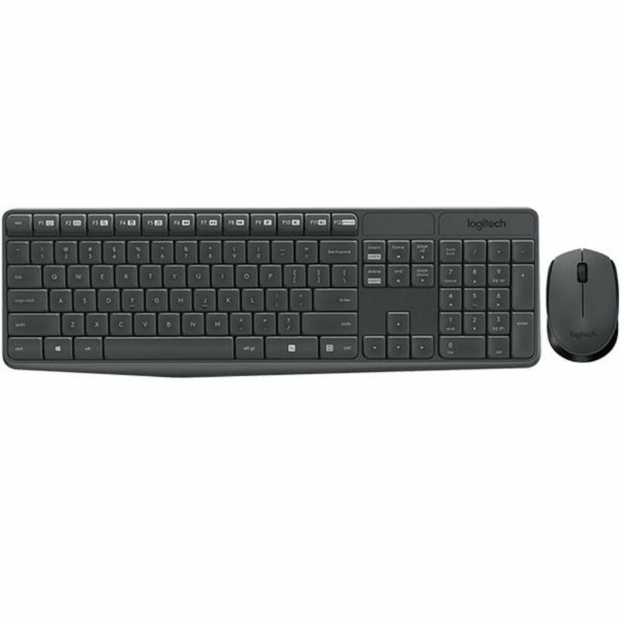 Tastatur mit Drahtloser Maus Logitech MK235 RF Spanisch