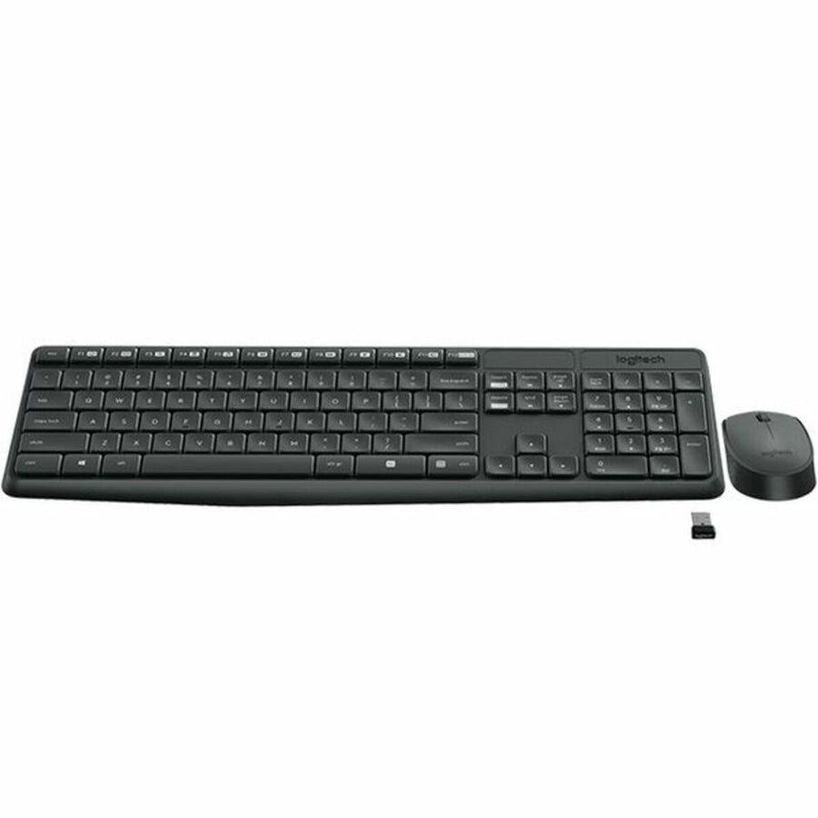 Tastatur mit Drahtloser Maus Logitech MK235 RF Spanisch