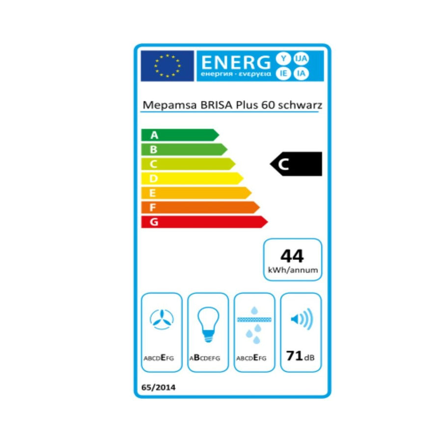 Conventional chimney Mepamsa BRISA PLUS 180 m³/h 60 cm 55W C Black