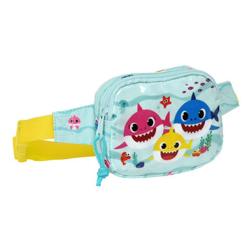 Gürteltasche Baby Shark Beach day Gelb Hellblau (14 x 11 x 4 cm)