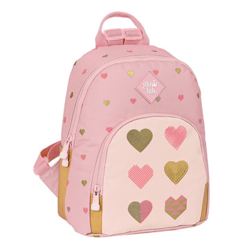 Lässiger Rucksack Glow Lab Hearts Rosa 25 x 30 x 13 cm