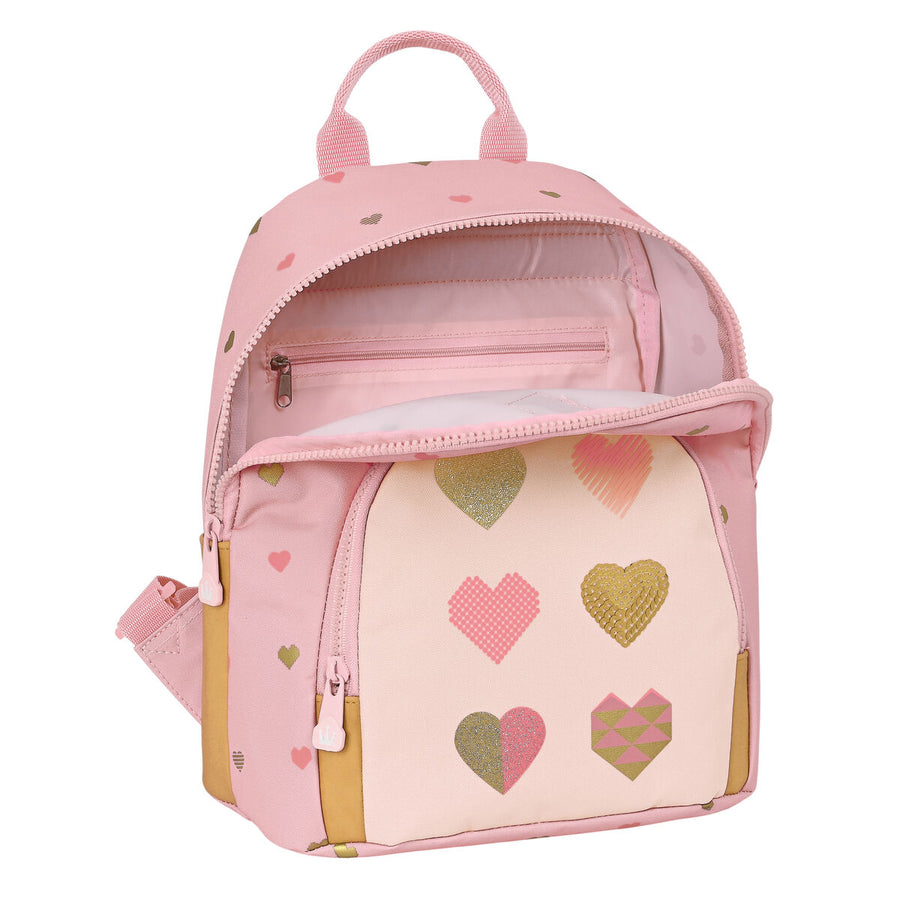 Lässiger Rucksack Glow Lab Hearts Rosa 25 x 30 x 13 cm