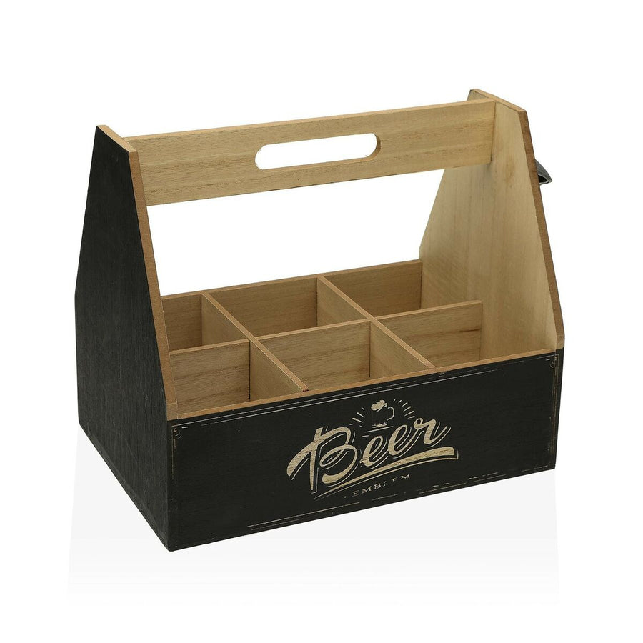 Portabotellas Versa 6 botellas 18 x 5 x 18 cm metal madera MDF