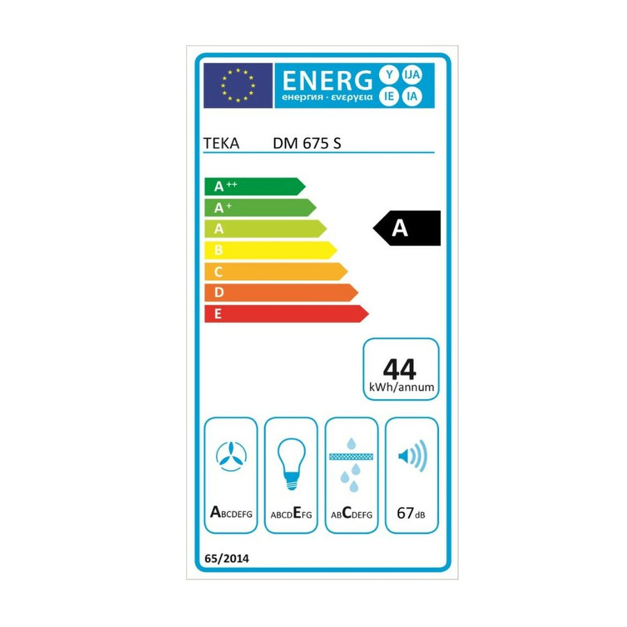 Conventional flue Teka DM675S 60 cm 603 m3/h 67 dB 278W Gray Silver colored Steel