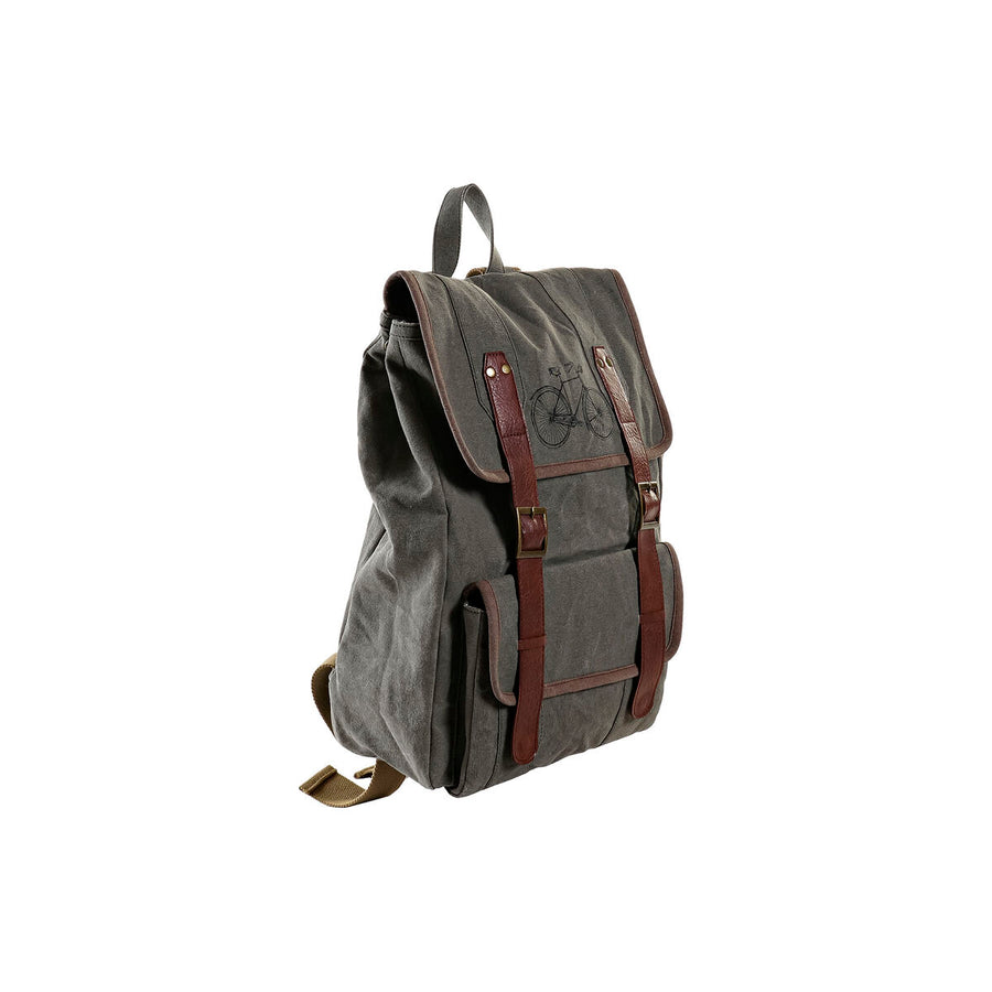 Lässiger Rucksack DKD Home Decor Canvas Fahrrad Grau Braun (33 x 12 x 47 cm)