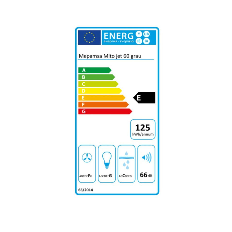 Konventioneller Rauchfang Mepamsa MITO JET Grau 60 cm 490 m3/h Stahl