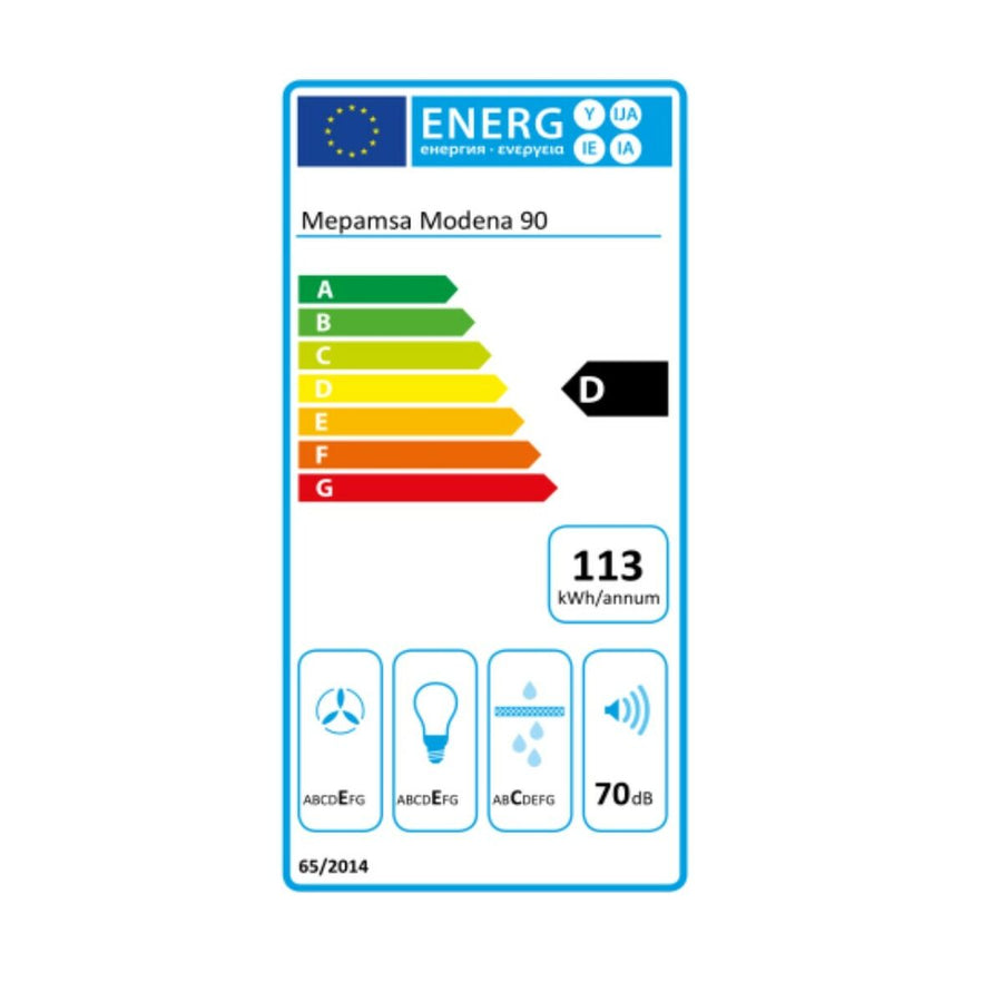 Konventioneller Rauchfang Mepamsa 110.0150.999 90 cm 400 m3/h 71 dB 280W Stahl