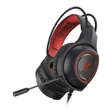 Gaming Headset mit Mikrofon KSIX Drakkar USB LED Schwarz Rot