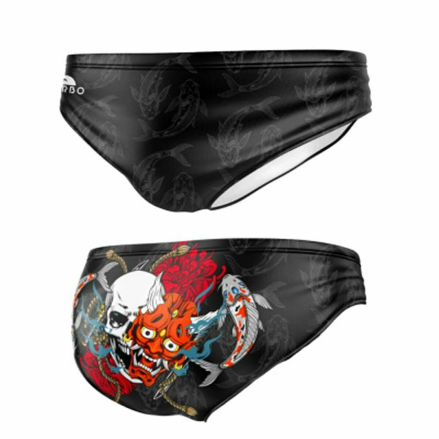 Men's Turbo Samurai-Skull black swim trunks