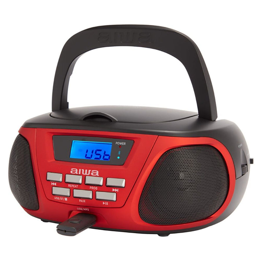 Radio/CD Bluetooth + mp3 Aiwa BBTU300RD 5W Negro Rojo