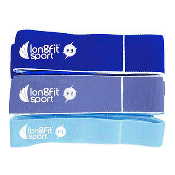 Widerstandsfähiges Gummiband LongFit Sport   Blau 3 Stücke