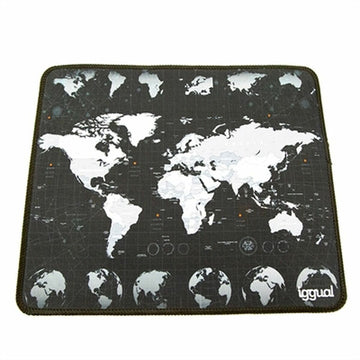 Mousepad iggual IGG317310 Weltkarte Schwarz/Weiß