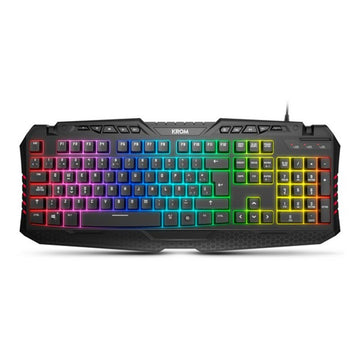 Gaming Tastatur Krom NXKROMKYRA RGB USB Schwarz