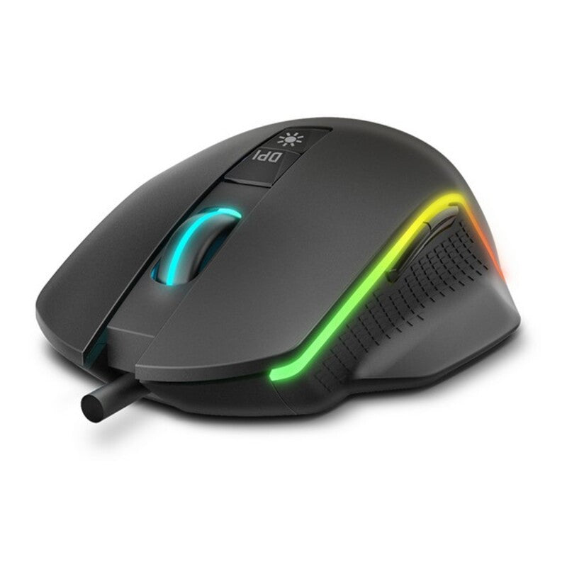 Ratón gaming LED Krom NXKROMKEOS 6400 dpi RGB Negro