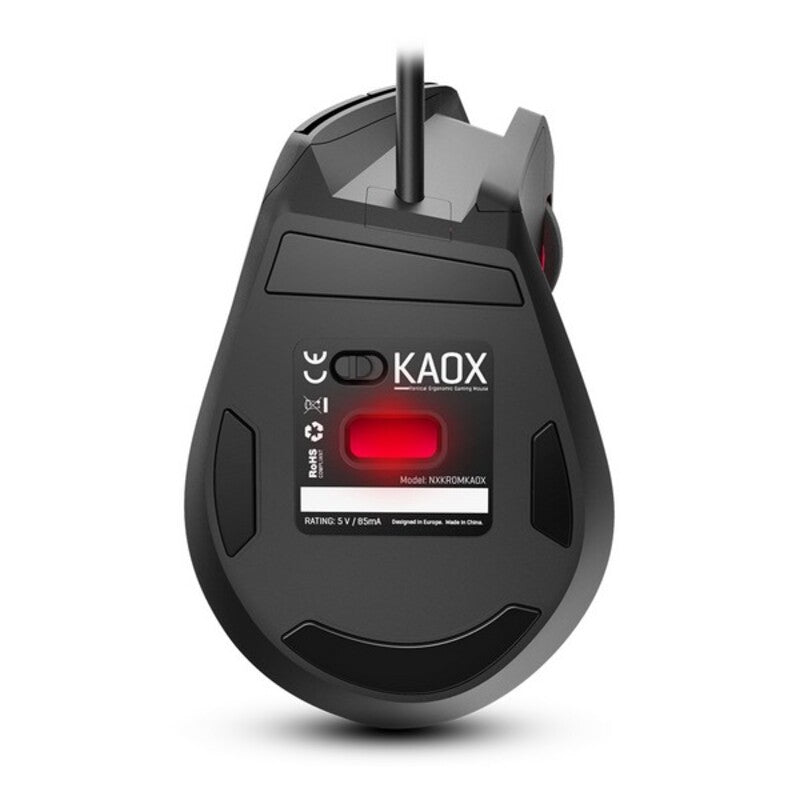 Ratón gaming LED Krom Kaox 6400 dpi RGB Negro