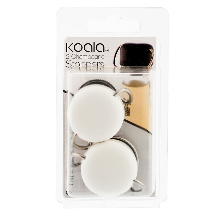 Juego de corchos para vino espumoso Koala Bodega 5 x 3,5 cm 2 piezas metal blanco