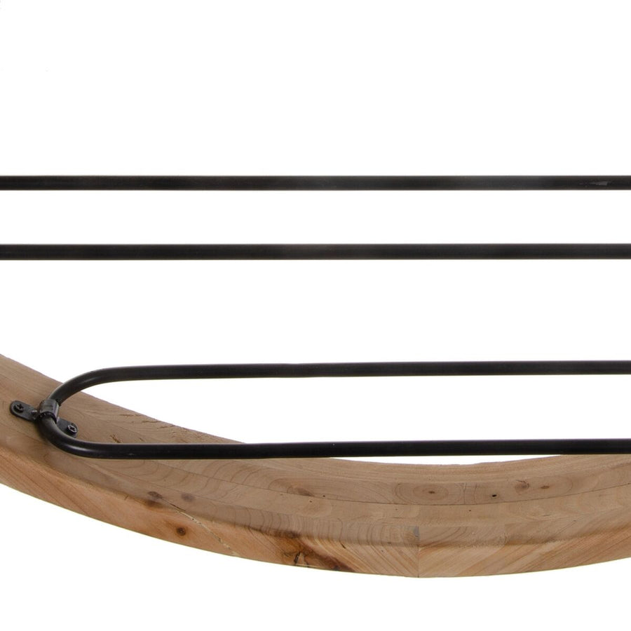 Bottle Rack 89.5 x 8 x 89.5 cm Natural Black Metal Wood