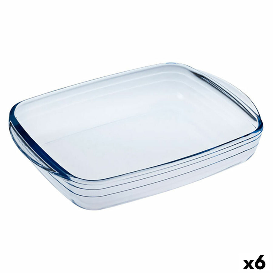 Baking mold Ô Cuisine Ocuisine Vidrio rectangular transparent glass 28 x 20 x 5 cm (6 pieces)