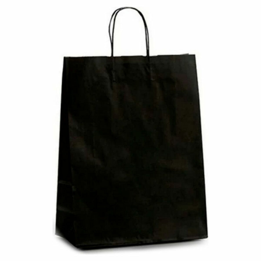 Bolsas de papel negras (12 x 52 x 32 cm) (25 piezas)