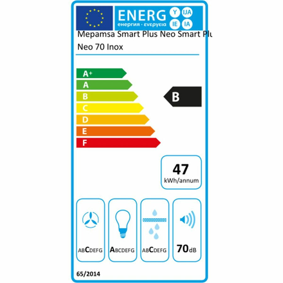 Conventional chimney Mepamsa SMART PLUS NEO 70 cm 580 m3/h 70 dB White